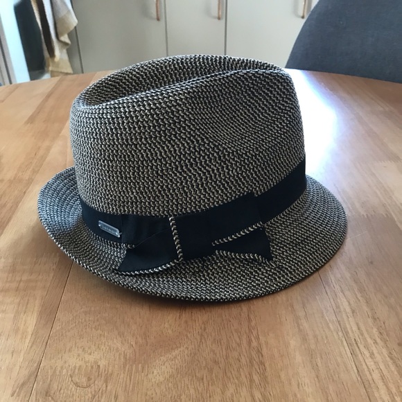 Betmar fedora. Tan and black weave. - Picture 2 of 5